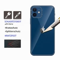 QULLOO Protecție spate din sticlă securizată pentru iPhone 12, folie de protecție anti-zgârieturi cu duritate 9H pentru Apple iPhone 12 de 6,1 inchi, 2 bucăți 3