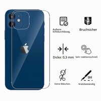 QULLOO Protecție spate din sticlă securizată pentru iPhone 12, folie de protecție anti-zgârieturi cu duritate 9H pentru Apple iPhone 12 de 6,1 inchi, 2 bucăți 2
