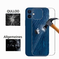 QULLOO Protecție spate din sticlă securizată pentru iPhone 12, folie de protecție anti-zgârieturi cu duritate 9H pentru Apple iPhone 12 de 6,1 inchi, 2 bucăți 5