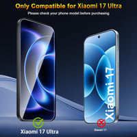 QULLOO Xiaomi 17 Ultra tvrdené sklo na displej a ochranná fólia na fotoaparát, balenie 3+3 ks s inštalačným rámčekom, tvrdosť 9H, HD priehľadné, odolné voči poškriabaniu 9