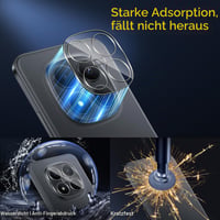 QULLOO Folie de protecție din sticlă securizată pentru Xiaomi Redmi Note 15 Pro Plus / Note 15 Pro+ 5G, 2 buc. + 2 buc. protecție cameră, duritate 9H, HD, transparentă, rezistentă la zgârieturi 7