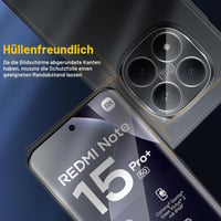 QULLOO Folie de protecție din sticlă securizată pentru Xiaomi Redmi Note 15 Pro Plus / Note 15 Pro+ 5G, 2 buc. + 2 buc. protecție cameră, duritate 9H, HD, transparentă, rezistentă la zgârieturi 8