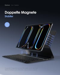 Qulose QWERTZ Billentyűzet Tok iPad Air 11" M3/M2 iPad Pro 11" Bluetooth Mágneses Fekete 5
