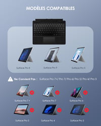 Qulose Surface Pro 8/9/Pro X Wireless Bluetooth Billentyűzet Touchpad-dal 7