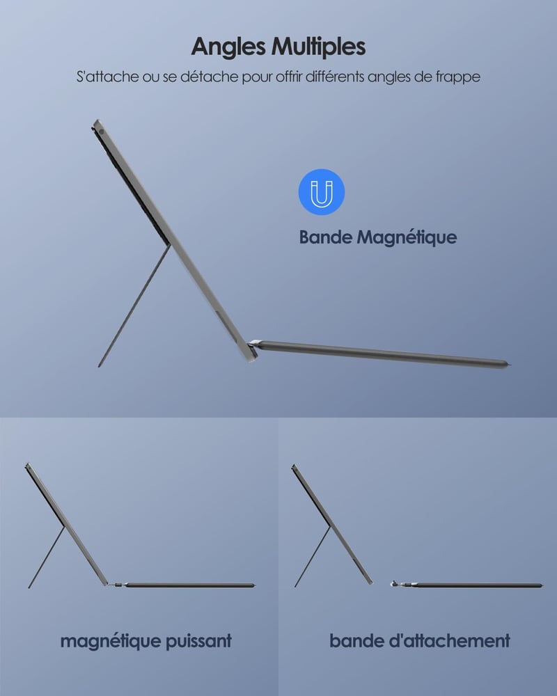 Qulose Surface Pro 8/9/Pro X Wireless Bluetooth Billentyűzet Touchpad-dal