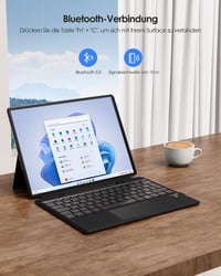 Qulose Surface Pro 8/9/X/11 Bluetooth Billentyűzet QWERTZ Érintőpaddal 3