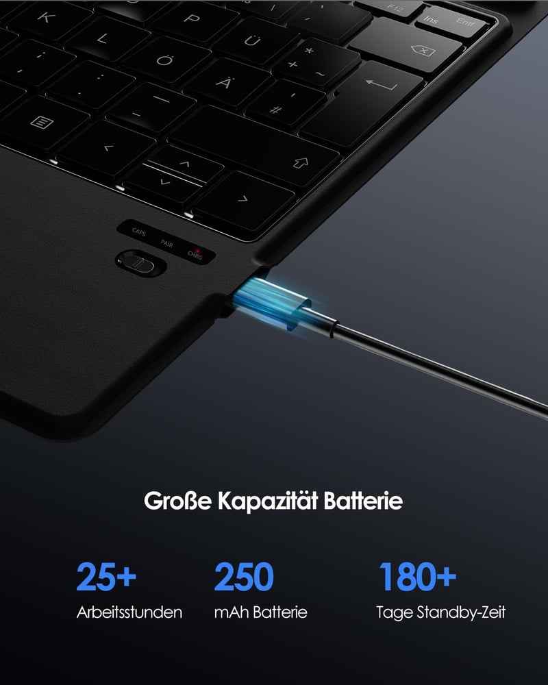 Qulose Surface Pro 8/9/X/11 Bluetooth Billentyűzet QWERTZ Érintőpaddal