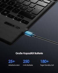 Qulose Surface Pro Wireless Bluetooth Billentyűzet QWERTZ Touchpad-dal 6