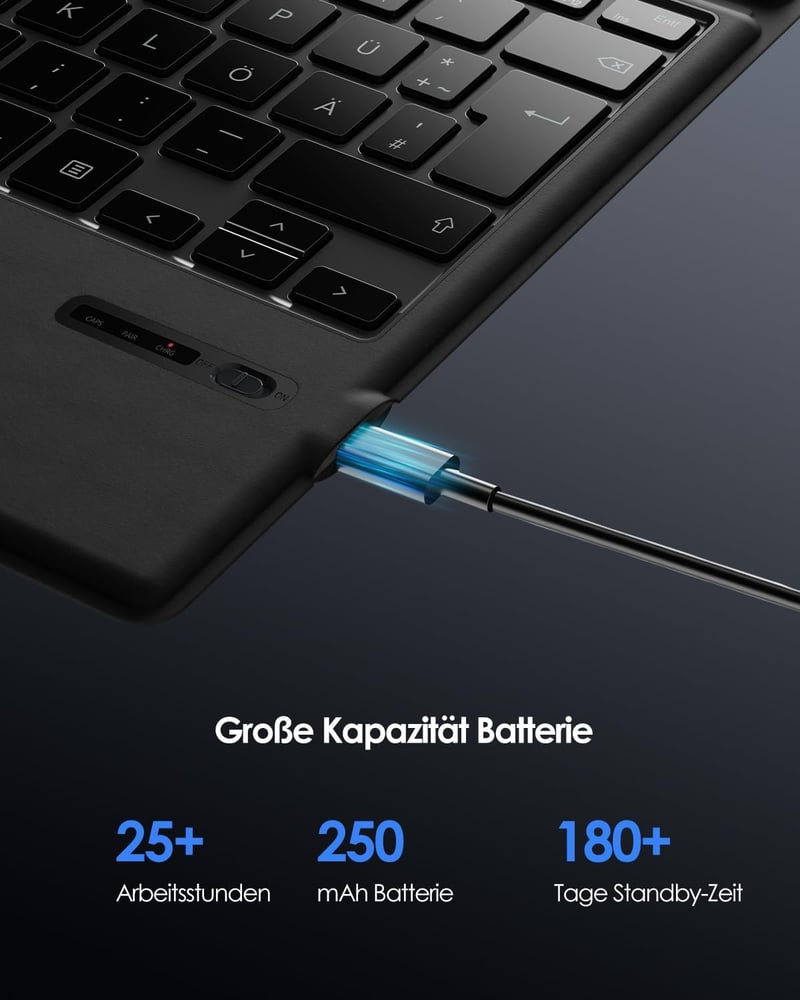 Qulose Surface Pro Wireless Bluetooth Billentyűzet QWERTZ Touchpad-dal