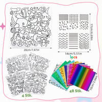 Artă cu Folie Qunkun pentru Copii – Autocolante de Colorat DIY și Set Creativ pentru Activități Manuale pentru Copii 2