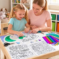 Artă cu Folie Qunkun pentru Copii – Autocolante de Colorat DIY și Set Creativ pentru Activități Manuale pentru Copii 6