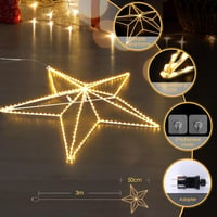 Quntis 50 cm 282 LED Karácsony Csillag Dekoráció, Meleg Fehér, Összecsukható 4