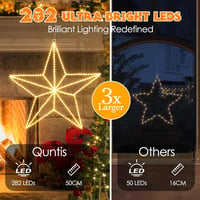 Quntis 50 cm 282 LED Karácsony Csillag Dekoráció, Meleg Fehér, Összecsukható 3