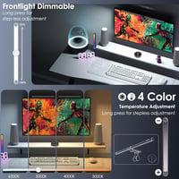 Quntis 51 cm Íves Monitor Lámpa RGB Háttérvilágítással - 15 Üzemmódú Távirányítós Gamer Világítás, Szemkímélő Szabályozható USB Monitorfény  5