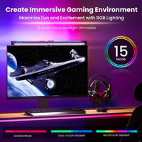 Quntis 51cm LED Monitor Lámpa RGB USB Asztali Gamer Fény 15 Szín 6