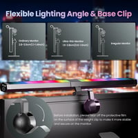 Quntis 51cm LED Monitor Lámpa RGB USB Asztali Gamer Fény 15 Szín 8