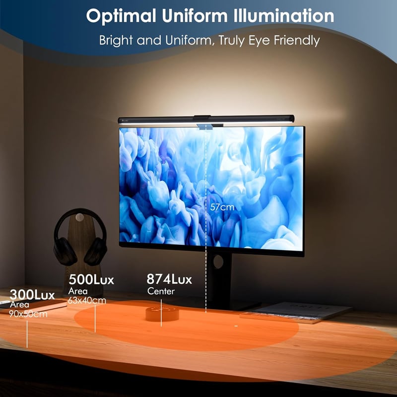 Quntis Ívelt Monitor Lámpa USB Távirányítóval, 40cm Képernyő Világítás