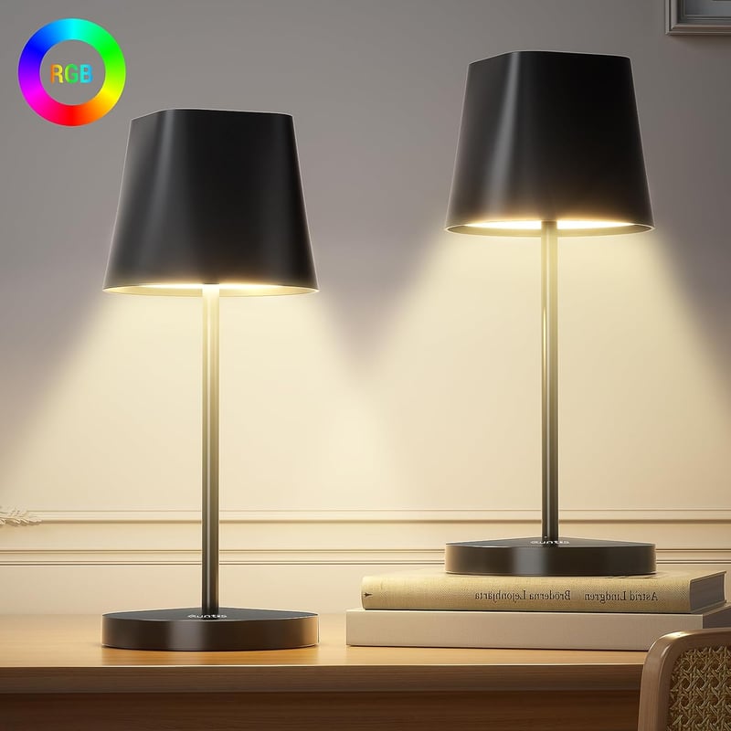 Quntis LED asztali lámpa érintésvezérlős, USB töltős, RGB színváltó, vízálló kültéri - 2, 3 colour temperature + RGB