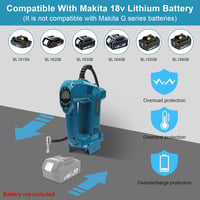 QUPERR 18V Makita Akkus Légkompresszor 10.34 Bar LED Autó Kerékpár Pumpa 4
