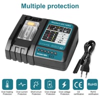 Rýchlonabíjačka QUPERR DC18RC, kompatibilná nabíjacia stanica pre batérie Makita 18V/14,4V 6