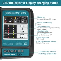 Rýchlonabíjačka QUPERR DC18RC, kompatibilná nabíjacia stanica pre batérie Makita 18V/14,4V 3