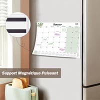 Magnetický kalendár na chladničku Qupuce 2025 – 2026 (18 mesiacov), 32x22 cm, rodinný nástenný kalendár júl 2025 – dec. 2026, adventný kalendár, mesačný plánovač 2