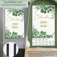 Magnetický kalendár na chladničku Qupuce 2025 2026 A4, mesačný nástenný kalendár október 2025 – december 2026, rodinný plánovač do domácnosti a kancelárie, magnetický 2