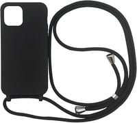 Ququcheng iPhone 13 Pro szilikon nyakpántos tok TPU bumperrel - fekete 1