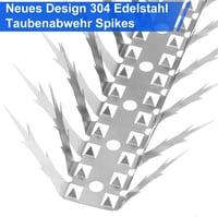 Quunoot 1,5m rozsdamentes madárriasztó tüskék 5db - erkély, tető, kert védelme 2