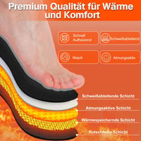 Quunoot fűtött talpbetét 5000 mAh akkumulátor app vezérléssel 4 fokozat, férfi nő síeléshez kültéri téli, méretre vágható 3