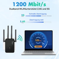 Qwdqwd 1200Mbps Dual Band WiFi Erősítő 4 Antennával Router Mód 2