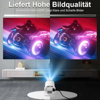 Qwdqwd 4K Mini Projektor Android 11 - Forgatható Hordozható Kivetítő 5G WiFi BT 5.0 - 130" Képméret HDMI/USB - Okostelefon Kompatibilis Házi 2