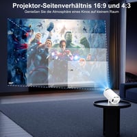 Qwdqwd 4K Mini Projektor Android 11 - Forgatható Hordozható Kivetítő 5G WiFi BT 5.0 - 130" Képméret HDMI/USB - Okostelefon Kompatibilis Házi 6