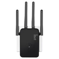 Qwdqwd WiFi Zosilňovač Signálu 1200 Mbps Dual Band so 4 Anténami, Bezdrôtový Repeater Router Access Point Čierny 1