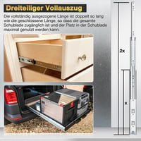 QWEZIX NagyTerhelésű Fiók Csúszka 650mm Teljes Kihúzás 62kg Teherbírás 5