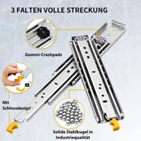 QWEZIX Nehéz terhelésű fiók csúszka zárral 457mm teljes kihúzás 220kg 6