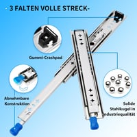 QWEZIX Teljes Kihúzású Fiók Sín 300mm 120kg Terhelhetőség Zárral 6