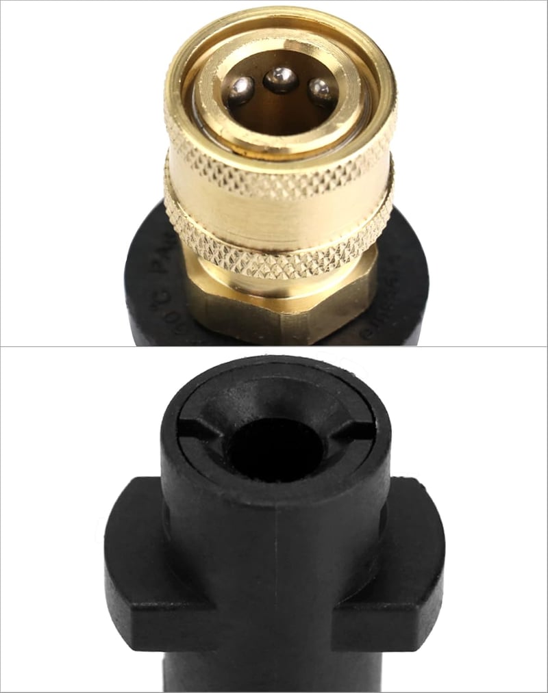 QWORK 1/4 Hüvelyk Sárgaréz Gyorscsatlakozó Kärcher K2 K3 K4 K5 K6 K7 Nyomásmosóhoz - 1/4 pulgada, Brass