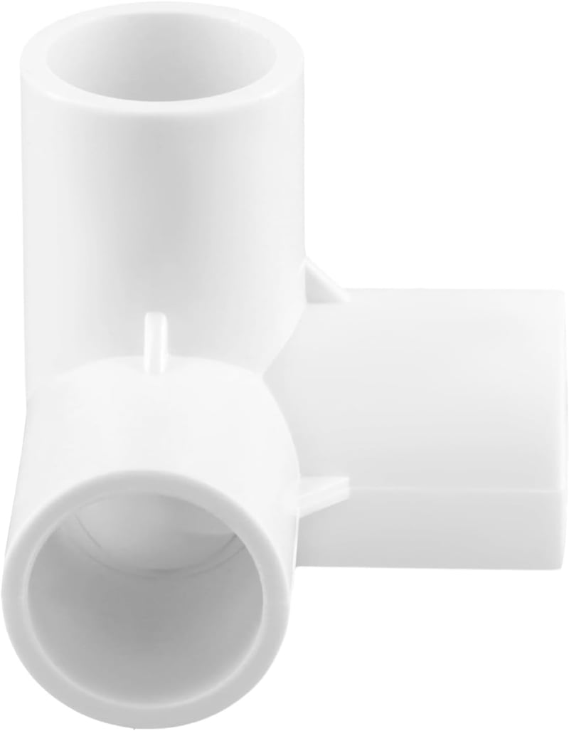 QWORK 10db 3 irányú PVC csőcsatlakozó 20mm belső átmérő fehér sarokcsatlakozó