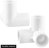 QWORK 10db 3 irányú PVC csőcsatlakozó 20mm belső átmérő fehér sarokcsatlakozó 5