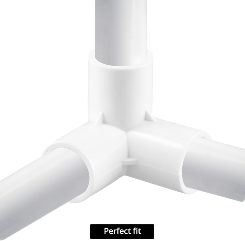 QWORK 10db 3 irányú PVC csőcsatlakozó 20mm belső átmérő fehér sarokcsatlakozó