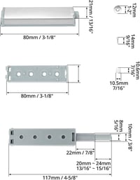 QWORK mágneses nyomásra nyíló ajtófogó, soft-close, csavaros - 10 db 6