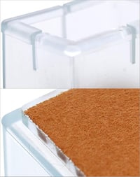 QWORK 12 db Szögletes Szilikon Széklábvédő Sapka Filc Alátéttel - 24-28 mm x 39-47 mm Méretű Lábakhoz - Átlátszó Padlóvédő 3