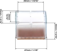 QWORK 12 db Szögletes Szilikon Széklábvédő Sapka Filc Alátéttel - 24-28 mm x 39-47 mm Méretű Lábakhoz - Átlátszó Padlóvédő 6