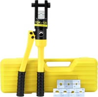 QWORK hidraulikus présfogó kábelsarukhoz 12 t, 8 betéttel - 10-120 mm² 1