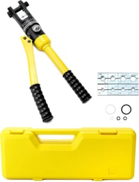 QWORK hidraulikus présfogó kábelsarukhoz 12 t, 8 betéttel - 10-120 mm² 7