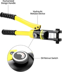QWORK hidraulikus présfogó kábelsarukhoz 12 t, 8 betéttel - 10-120 mm² 3
