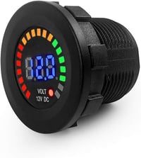 QWORK 12V Autó Voltmérő LED Kijelzővel, Vízálló Feszültségmérő Autóhoz Motorkerékpárhoz 1