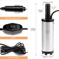 QWORK 12V Dízel Szivattyú 38mm Rozsdamentes Acél Cigarettagyújtó Csatlakozóval 2
