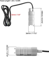 QWORK 12V merülő vízpumpa 840L/h, 5m szívómagasság, mikro motor 5